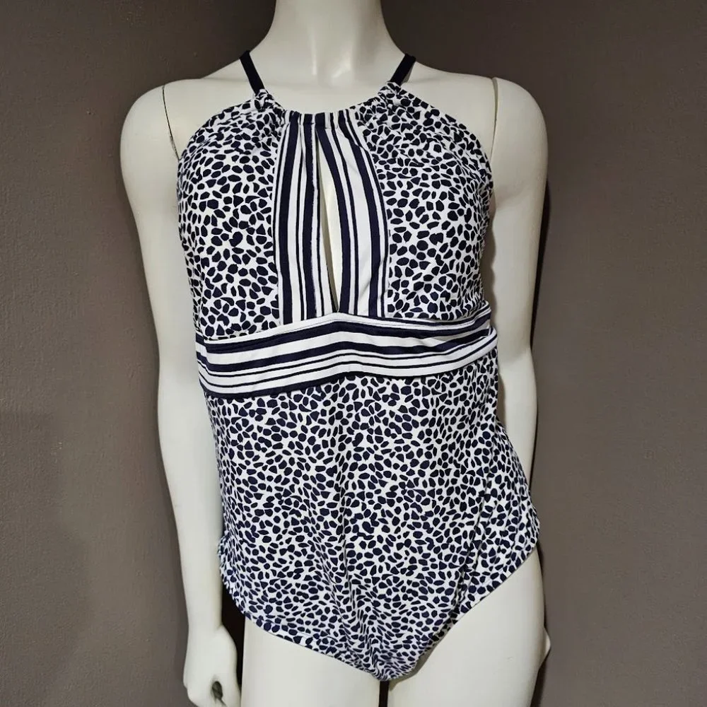 La Blanca Apulia Mio High Neck One-Piece Swimsuit Size 16W - Picture 2 of 10